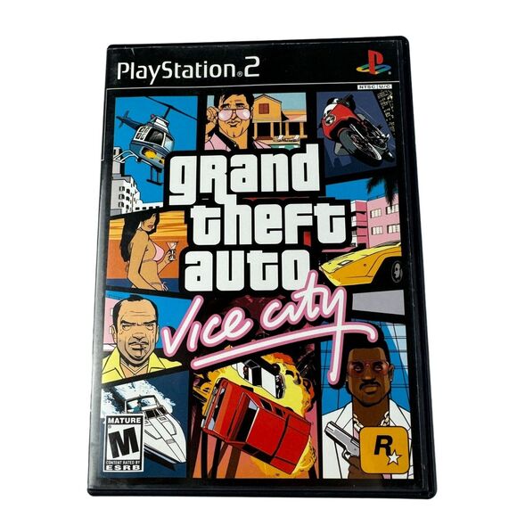 Grand Theft Auto Vice City Rockstar Games Playstation 2 PS2 Black Label CIB